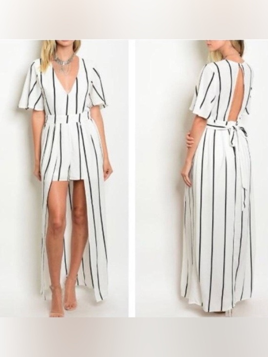 Crystal Doll Pants - Crystal Doll White & Black Striped Walkthrough Romper
